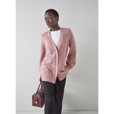 Rosy Pink Cotton-Blend Long Cardigan Multi, Multi