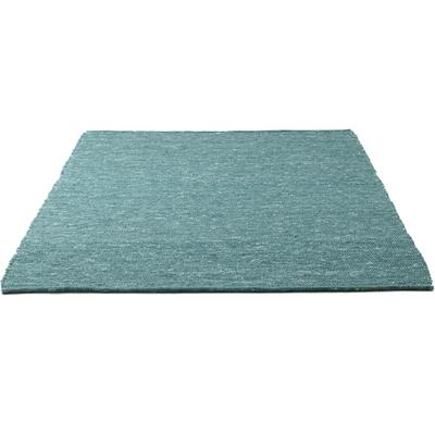 Wollteppich SANSIBAR "Hörnum", blau (petrol), B:70cm H:12mm L:140cm, Schurwolle, Teppiche, Handweb Teppich, meliert, reine gewalkte Wolle, handgewebt Image