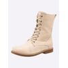 Schnürstiefelette ANDREA CONTI, Damen, Gr. 36, beige (creme), Leder, Glattleder, Rindsleder, modisch, Schuhe