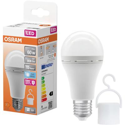 Osram - 4099854190131 Akkubetriebenes LED-Leuchtmittel eek f (a - g) E27 Glühlampenform 8 w = 60 w Image