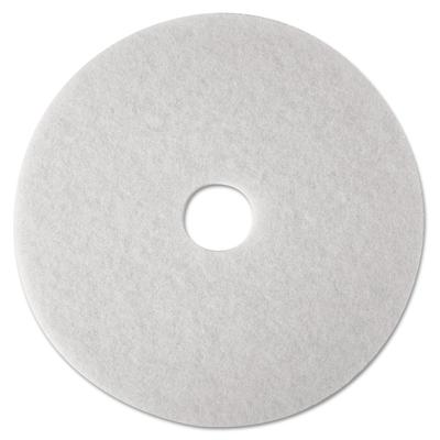 3M 20313 Low-Speed Super Polishing Floor Pads 4100, 27" Diameter, White, 5/Carton - Case of 5