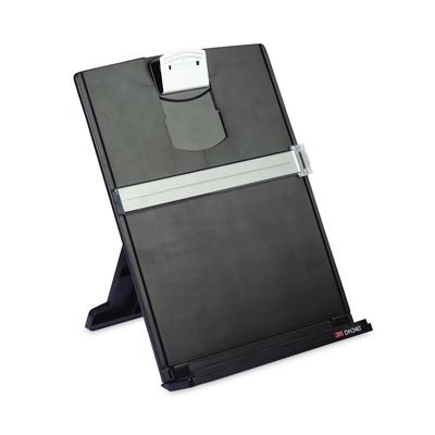 3M DH340MB Fold-Flat Freestanding Desktop Copyholder, 150 Sheet Capacity, Plastic, Black/Silver Clip