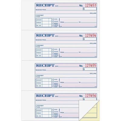 Adams Business Forms DC1182 Money/Rent Receipt Book, Carbonless, 2-Part, 7-5/8 x 11 , WE