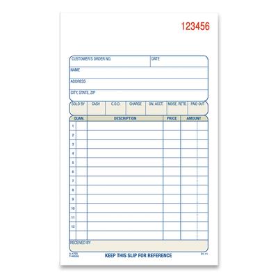 Adams Business Forms TC470510 Three-Part Sales Book,Three-Part Carbonless, 4.19 x 7.19, 1/Page, 50 Forms/Pad, 10 Pads/Carton - Case of 10 ABFTC470510