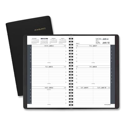 At-A-Glance 70-075-05 Weekly Block Format Appointment Book Ruled for Hourly Appointments, 8 x 5, Black Cover, 12-Month (Jan to Dec): 2024