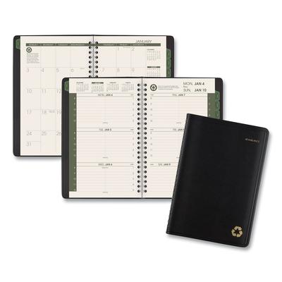 At-A-Glance 70100G05 Recycled Weekly Block Format Appointment Book, 8.5 x 5.5, Black Cover, 12-Month (Jan to Dec): 2024