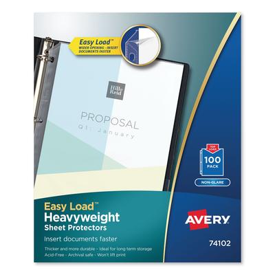 Avery 74102 Top-Load Poly Sheet Protectors, Heavy Gauge, Letter, Nonglare, 100/Box - 1 Case of 100