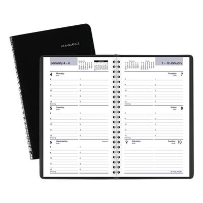 At-A-Glance G200-00 DayMinder Block Format Weekly Appointment Book, 8.5 x 5.5, Black Cover, 12-Month (Jan to Dec): 2024