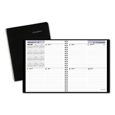 At-A-Glance G535-00 DayMinder Open-Schedule Weekly Appointment Book, 8.75 x 7, Black Cover, 12-Month (Jan to Dec): 2024