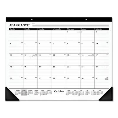 At-A-Glance SK2416-00 Academic Year Ruled Desk Pad, 21.75 x 17, White Sheets, Black Binding, Black Corners, 16-Month (Sept to Dec): 2023 to 2024