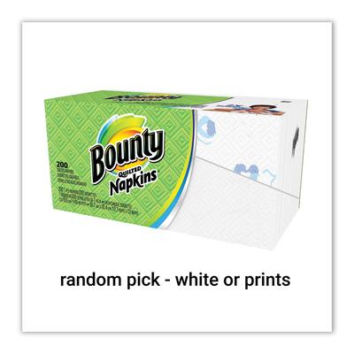 Bounty 34885 Quilted Napkins, Prints/White Assorted, 200 Per Pack - Pack of 200