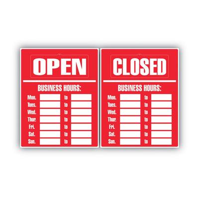 Consolidated Stamp 098072 Business Hours Sign Kit, 15 x 19, Red