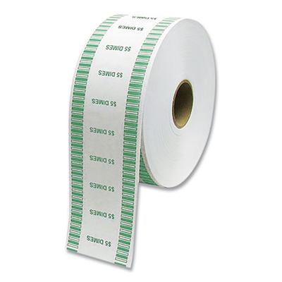 Controltek 575036 Automatic Coin Wrapper Roll for Coin Wrapping Machines, Dimes, $5.00, Kraft/Green, 2,000/Roll, 8 Rolls/Carton - Case of 8 CNK575036