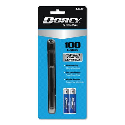 Dorcy 411218 100 Lumen LED Penlight, 2 AAA Batteries (Included), Silver DCY411218