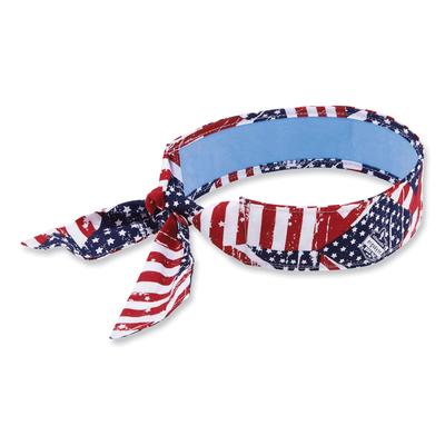 Ergodyne 12561 Chill-Its 6700CT Cooling Bandana PVA Tie Headband, One Size Fits Most, Stars and Stripes, Ships in 1-3 Business Days