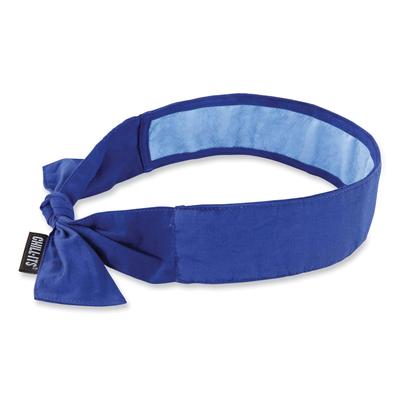 Ergodyne 12567 Chill-Its 6700CT Cooling Bandana PVA Tie Headband, One Size Fits Most, Solid Blue, Ships in 1-3 Business Days