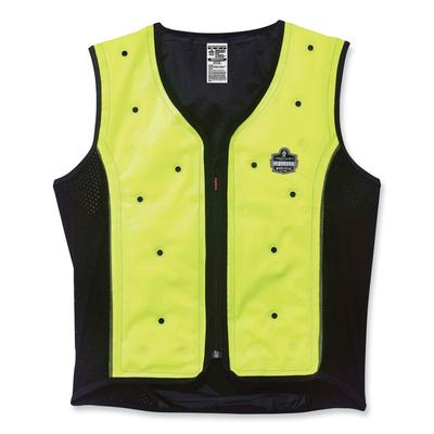 Ergodyne 12673 Chill-Its 6685 Premium Dry Evaporative Cooling Vest with Zipper, Nylon, Medium, Lime , Ships in 1-3 Business Days