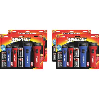 Eveready EVM5511SCT LED Flashlight Combo Pack, Bulb, D, Red, Blue - Case of 4