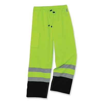 Ergodyne 25423 GloWear 8915BK Class E Hi-Vis Rain Pants Black Bottom, Medium, Lime, Ships in 1-3 Business Days EGO25423