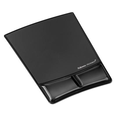 Fellowes 9182301 Gel Wrist Support with Attached Mouse Pad, 8.25 x 9.87, Black