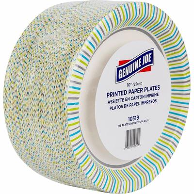 Genuine Joe 10319 Paper Plates, Soak-Proof, 10