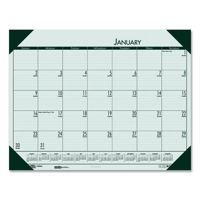 House Of Doolittle 124-71 EcoTones Recycled Monthly Desk Pad Calendar, 22 x 17, Green-Tint/Woodland Green Sheets/Corners, 12-Month (Jan to Dec): 2024