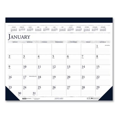 House Of Doolittle 150-HD Recycled Two-Color Perforated Monthly Desk Pad Calendar, 22 x 17, Blue Binding/Corners, 12-Month (Jan-Dec): 2024