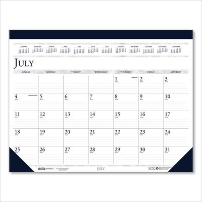House Of Doolittle 155-HD Recycled Academic Desk Pad Calendar, 22 x 17, White/Blue Sheets, Blue Binding/Corners, 14-Month (July to Aug): 2023 to 2024