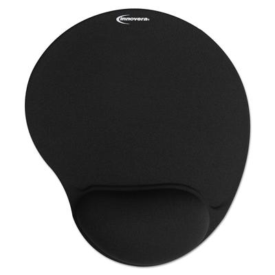 Innovera 50448 Mouse Pad w/Gel Wrist Pad, Nonskid Base, 10-3/8 x 8-7/8, Black