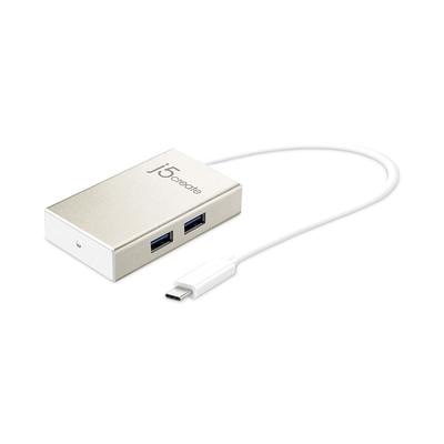 J5 Create JCH343US USB-C 4-Port Hub, Silver