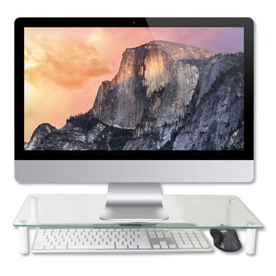 Kantek MS370 Glass Monitor Riser, 22 x 8 1/4 x 3 1/4, Clear