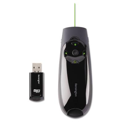 Kensington K72426AM Presenter Expert Wireless Cursor Control with Green Laser, 150 ft. Range, Black