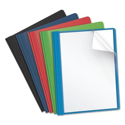 Oxford 55813 Clear Front Report Cover, 3 Fasteners, Letter, Assorted Colors, 25/Box - 1 Pack of 25