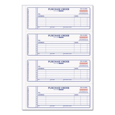 Rediform 1L176 Purchase Order Book, 5 Lines, Two-Part Carbonless, 7 x 2.75, 4 Forms/Sheet, 400 Forms Total RED1L176
