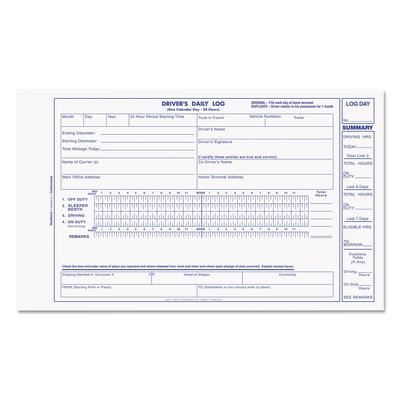 Rediform S5031N-CL Driver's Daily Log Book, Two-Part Carbonless, 8.75 x 5.38, 31 Forms Total REDS5031NCL