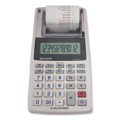 Sharp EL1611V EL-1611V Printing Calculator, Black/Red Print, 2 Line/Second