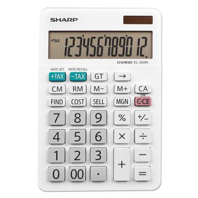 Sharp EL334W EL-334W Large Desktop Calculator, 12-Digit LCD