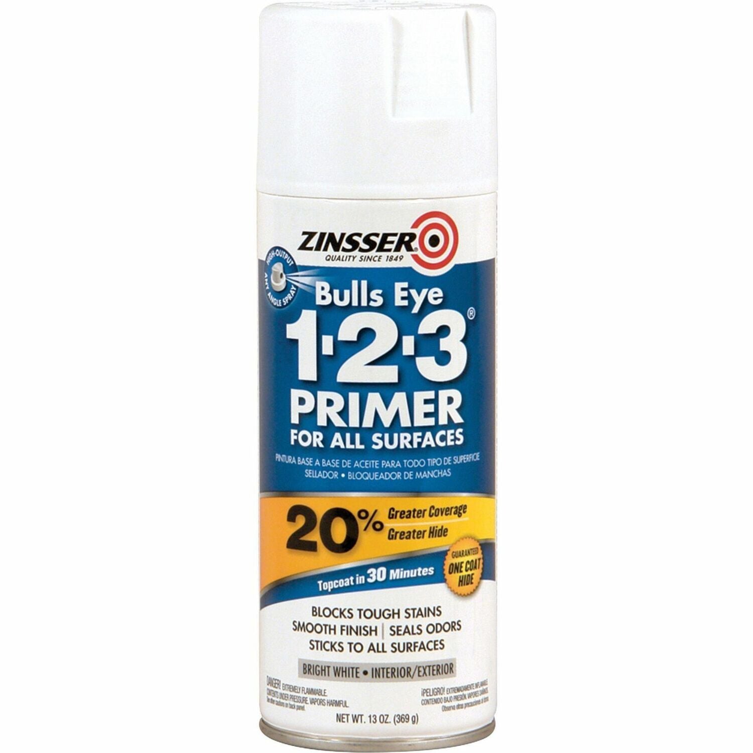 Rust-Oleum 2008 Bulls Eye 1-2-3 Water-Based Primer, White RST2008