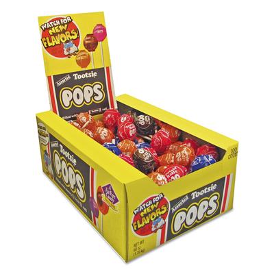 Tootsie Roll® 0508 Tootsie Pops, 0.6 oz, Assorted Flavors, 100/Box - Box of 100