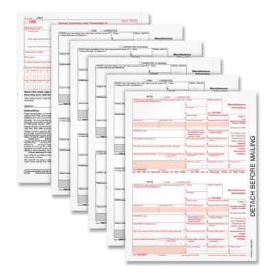 TOPS 22993MISC Five-Part 1099-MISC Tax Forms, 8.5 x 11, 2/Page, 50/Pack - Pack of 50