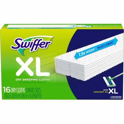 Swiffer 96826CT Sweeper XL Dry Refill Cloths, 16.9" x 9.8", White, 16/Box, 4 Box/Carton - Case of 4 PGC96826CT