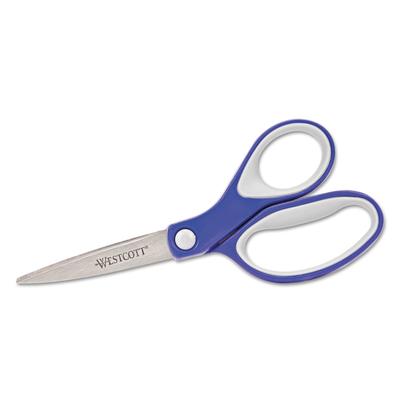 Westcott® 15553 KleenEarth Soft Handle Scissors, Pointed Tip, 7