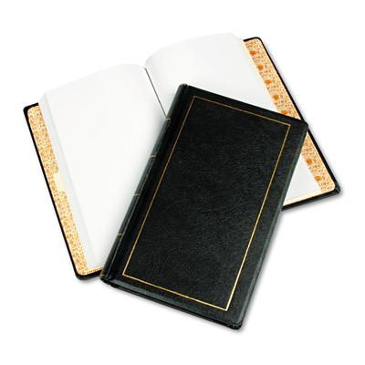 Wilson Jones 0395-31 Looseleaf Minute Book, Black Leather-Like Cover, 250 Unruled Pages, 8 1/2 x 14