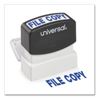 Universal Office Products 10104 Message Stamp, FILE COPY, Pre-Inked One-Color, Blue