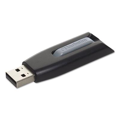 Verbatim 49174 Store 'n' Go V3 USB 3.0 Drive, 64 GB, Black/Gray