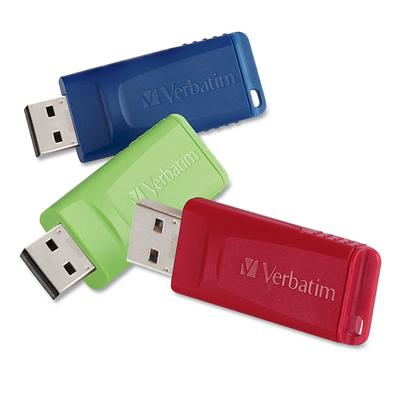 Verbatim 99122 Store 'n' Go USB Flash Drive, 16 GB, Assorted Colors, 3/Pack - Pack of 3