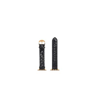Hyer Goods Apple Watch Band 42mm/ 44mm/ 45mm/ 49mm - Black Lizard/ Gold