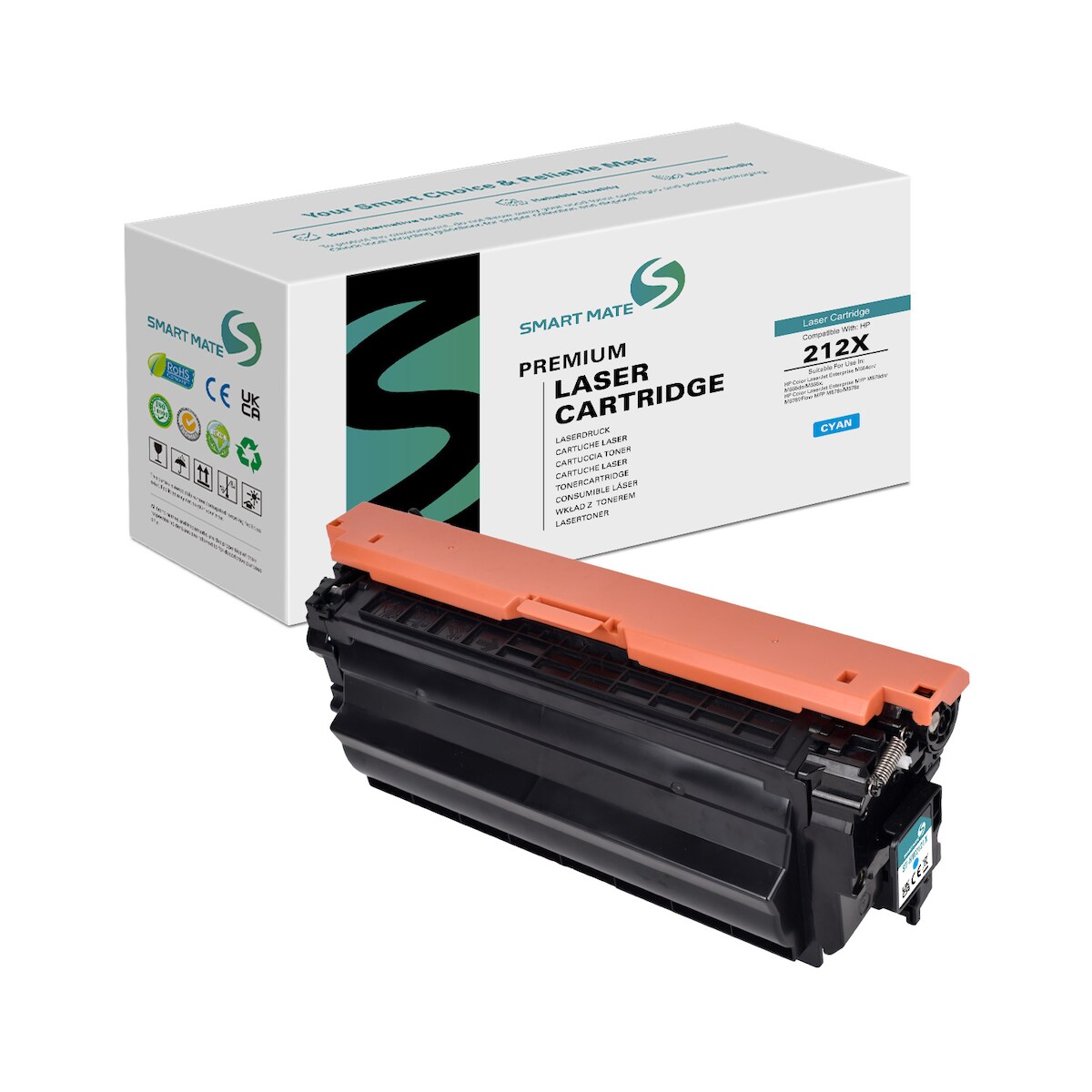 SmartMate wiederaufbereitete Laser Toner Patrone für HP W2121X (212X) Cyan Image