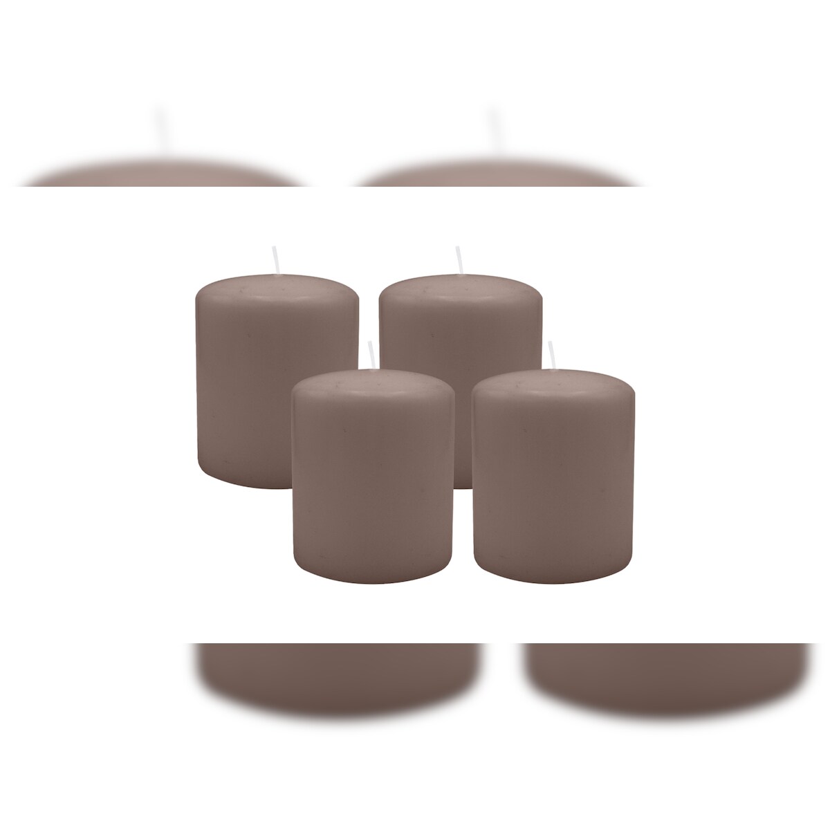 Kopschitz Kerzen 4er Set Stumpenkerzen/Adventskranzkerzen Mocca Ø 100 x 120 mm Image