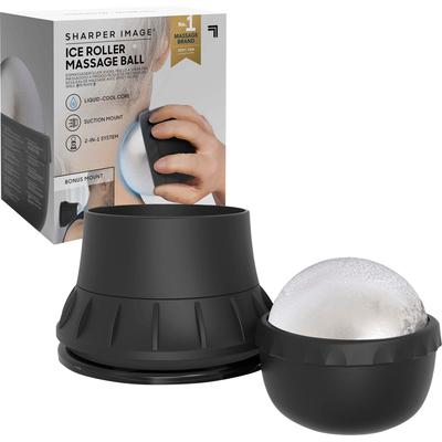 Massageball SHARPER IMAGE "Kalte Ganzkörper Fitness-Massagekugel" Massagegeräte weiß mit Griff- und Saughalterung